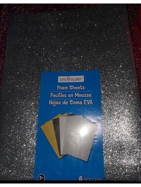 CREATOLOGY GLITTER FOAM SHEETS GOLD SILVER BLACK WHITE NIP
